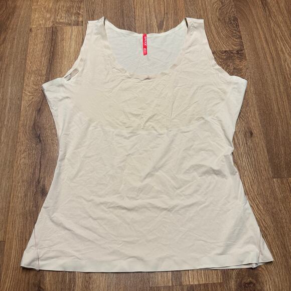 Spanx Womens Off White Slimming Sculpting Stretch Tank Top Plus Size 1X - Picture 1 of 9